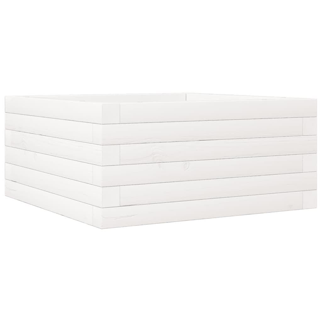 Sodo lovelis, baltas, 50x50x23cm, pušies medienos masyvas