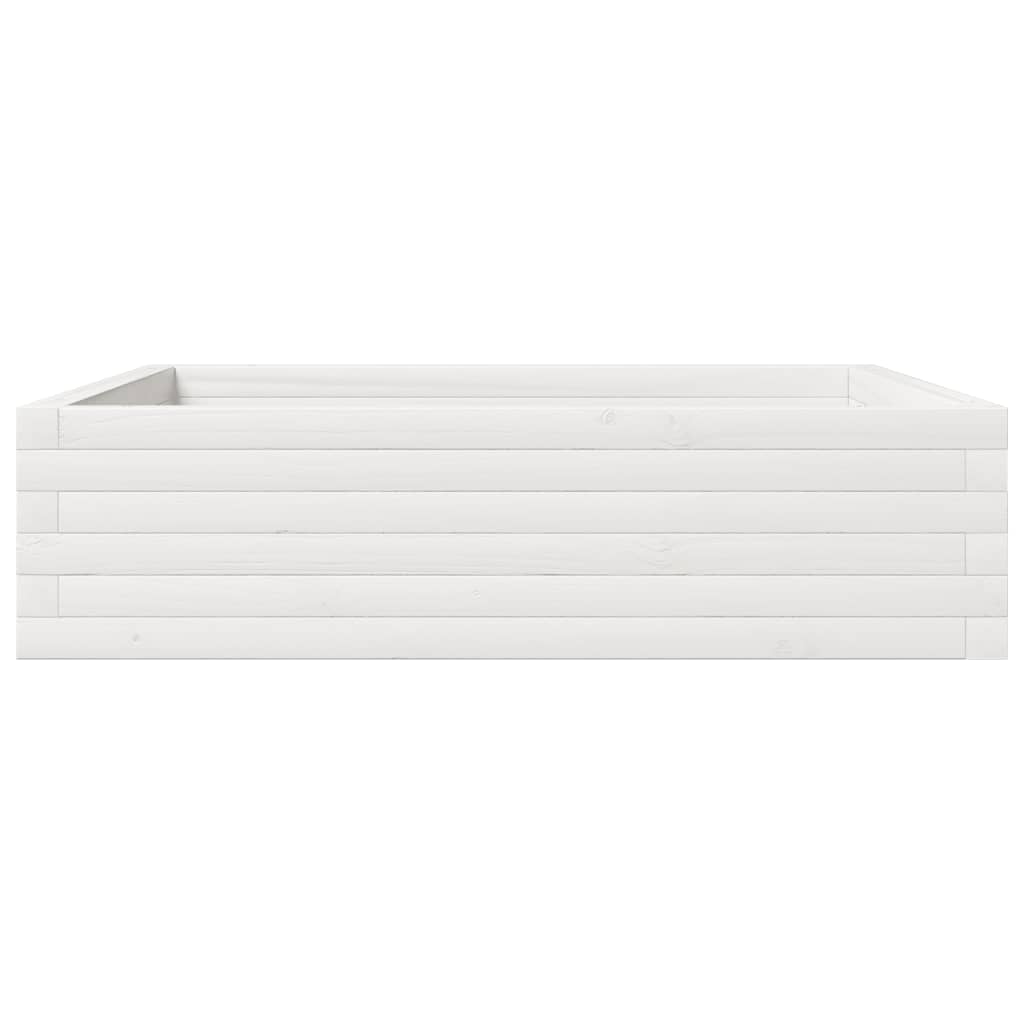 Sodo lovelis, baltas, 90x90x23cm, pušies medienos masyvas