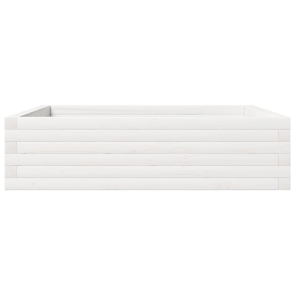 Sodo lovelis, baltas, 90x90x23cm, pušies medienos masyvas