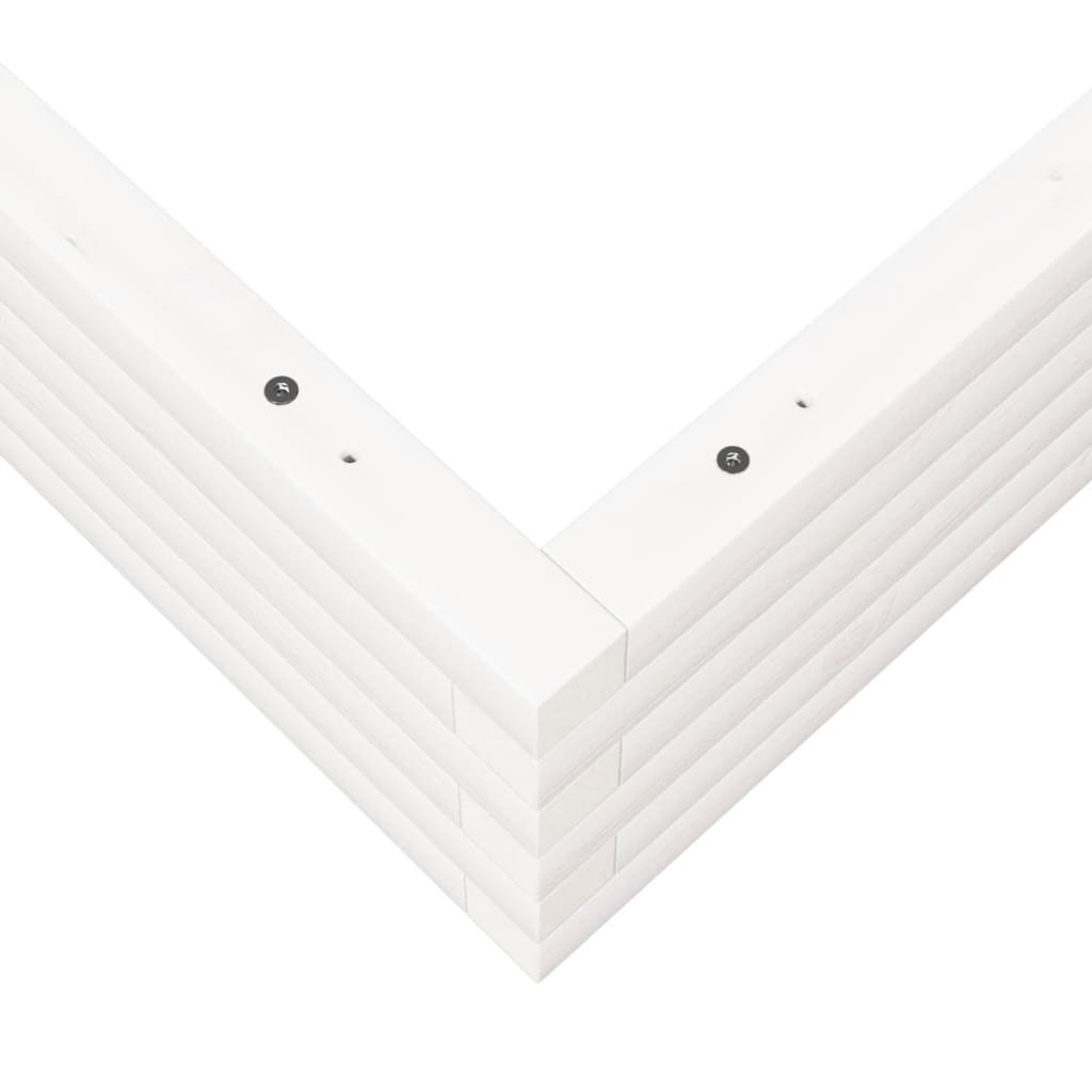 Sodo lovelis, baltas, 90x90x23cm, pušies medienos masyvas