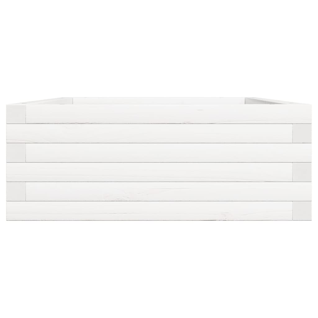 Sodo lovelis, baltas, 90x60x23cm, pušies medienos masyvas