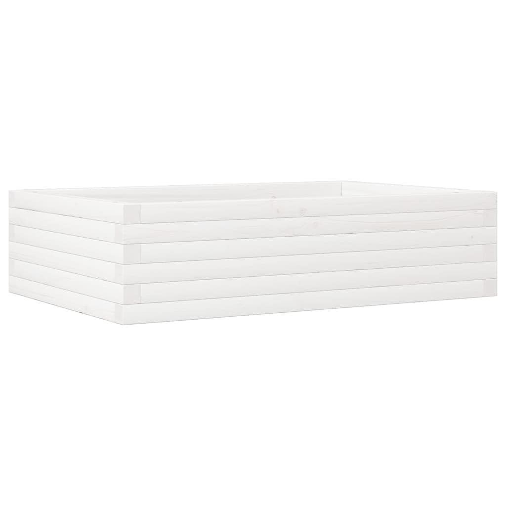 Sodo lovelis, baltas, 90x60x23cm, pušies medienos masyvas