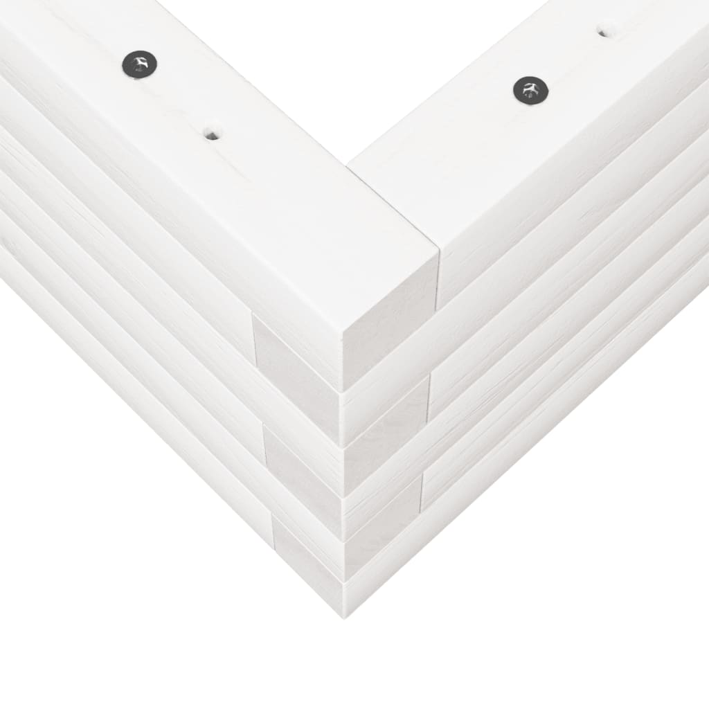 Sodo lovelis, baltas, 90x60x23cm, pušies medienos masyvas