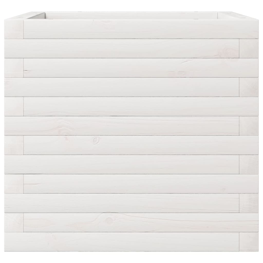 Sodo lovelis, baltas, 50x50x45,5cm, pušies medienos masyvas