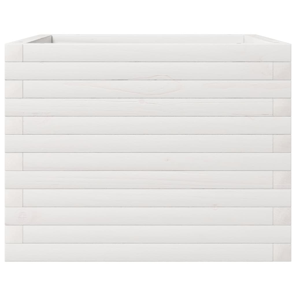 Sodo lovelis, baltas, 60x60x45,5cm, pušies medienos masyvas