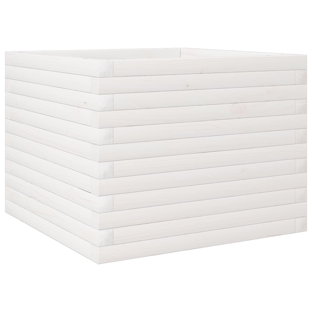 Sodo lovelis, baltas, 60x60x45,5cm, pušies medienos masyvas