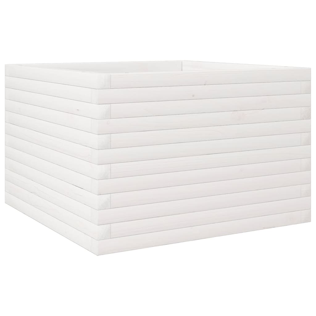 Sodo lovelis, baltas, 70x70x45,5cm, pušies medienos masyvas