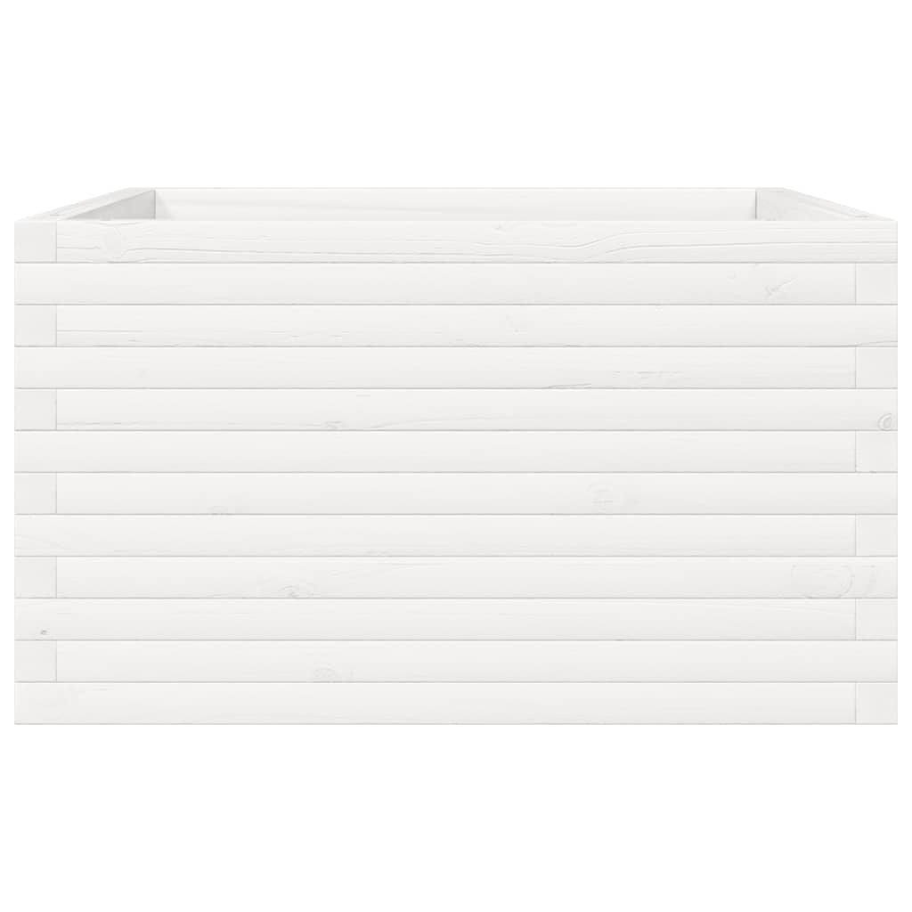 Sodo lovelis, baltas, 80x80x45,5cm, pušies medienos masyvas