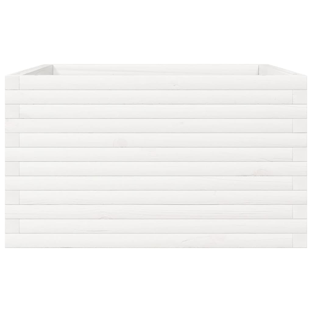 Sodo lovelis, baltas, 80x80x45,5cm, pušies medienos masyvas