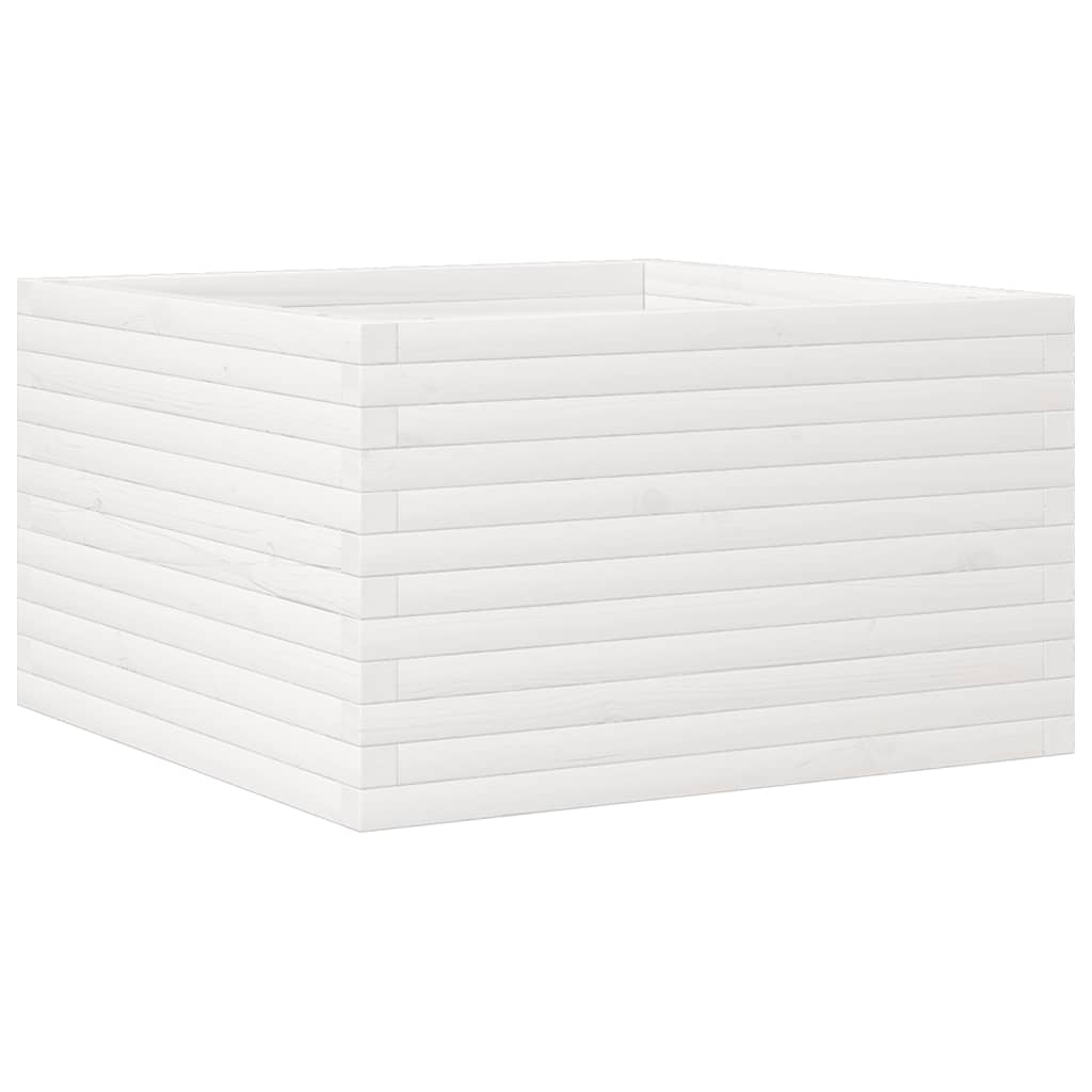 Sodo lovelis, baltas, 80x80x45,5cm, pušies medienos masyvas