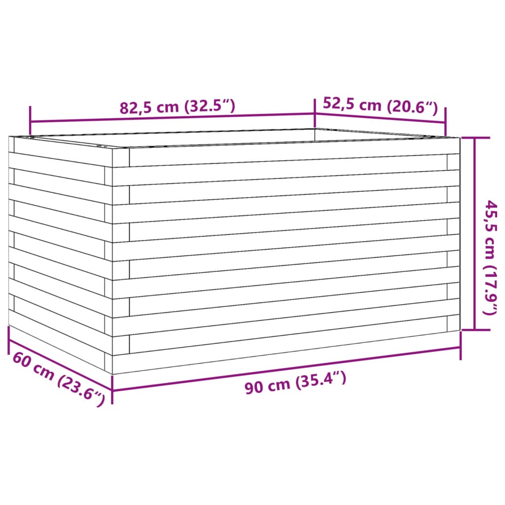 Sodo lovelis, 90x60x45,5cm, impregnuota pušies mediena