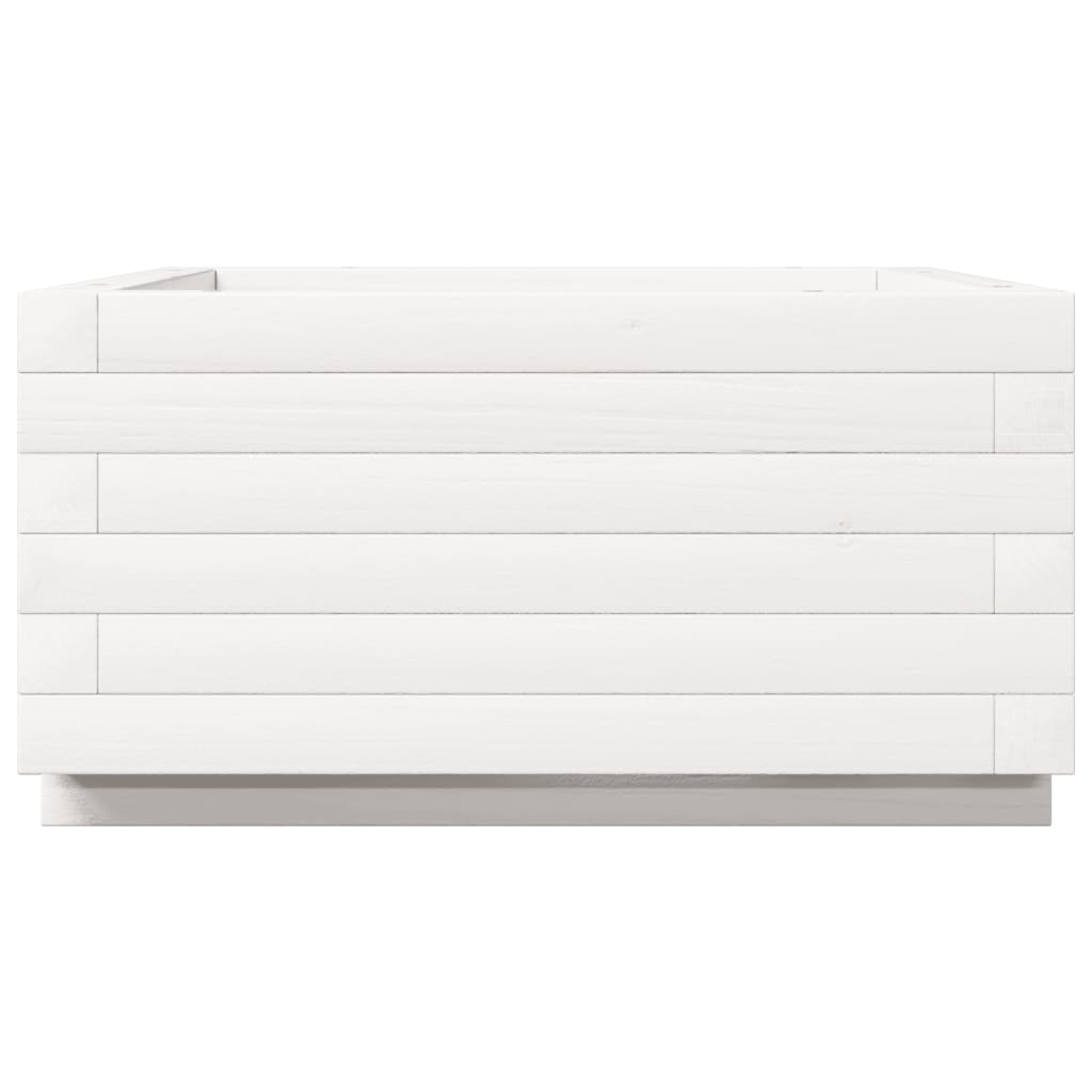 Sodo lovelis, baltas, 50x50x26,5cm, pušies medienos masyvas