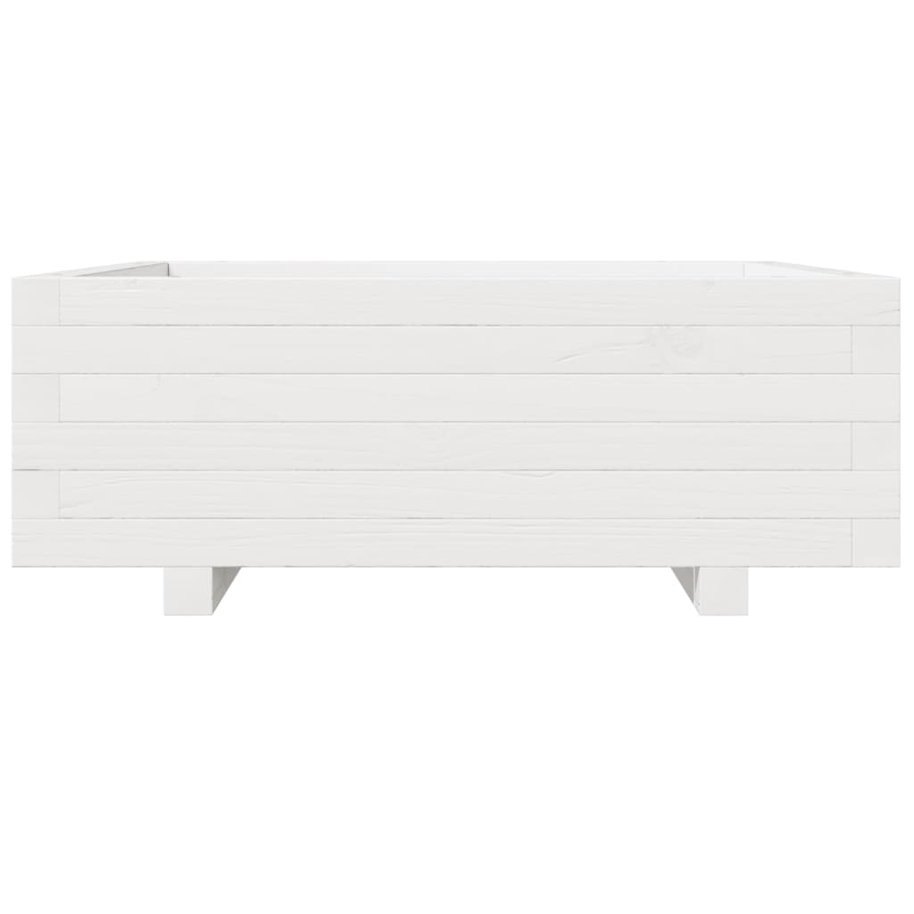 Sodo lovelis, baltas, 70x70x26,5cm, pušies medienos masyvas