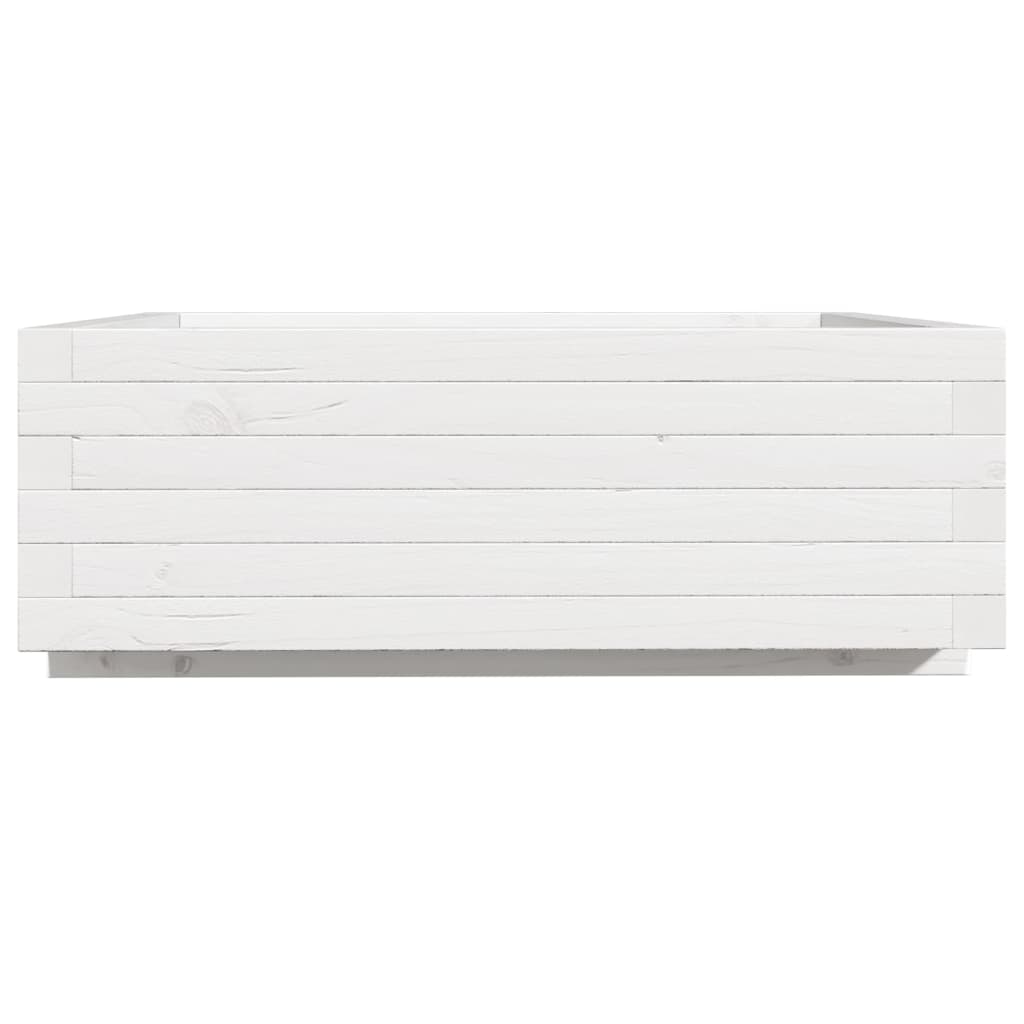 Sodo lovelis, baltas, 70x70x26,5cm, pušies medienos masyvas