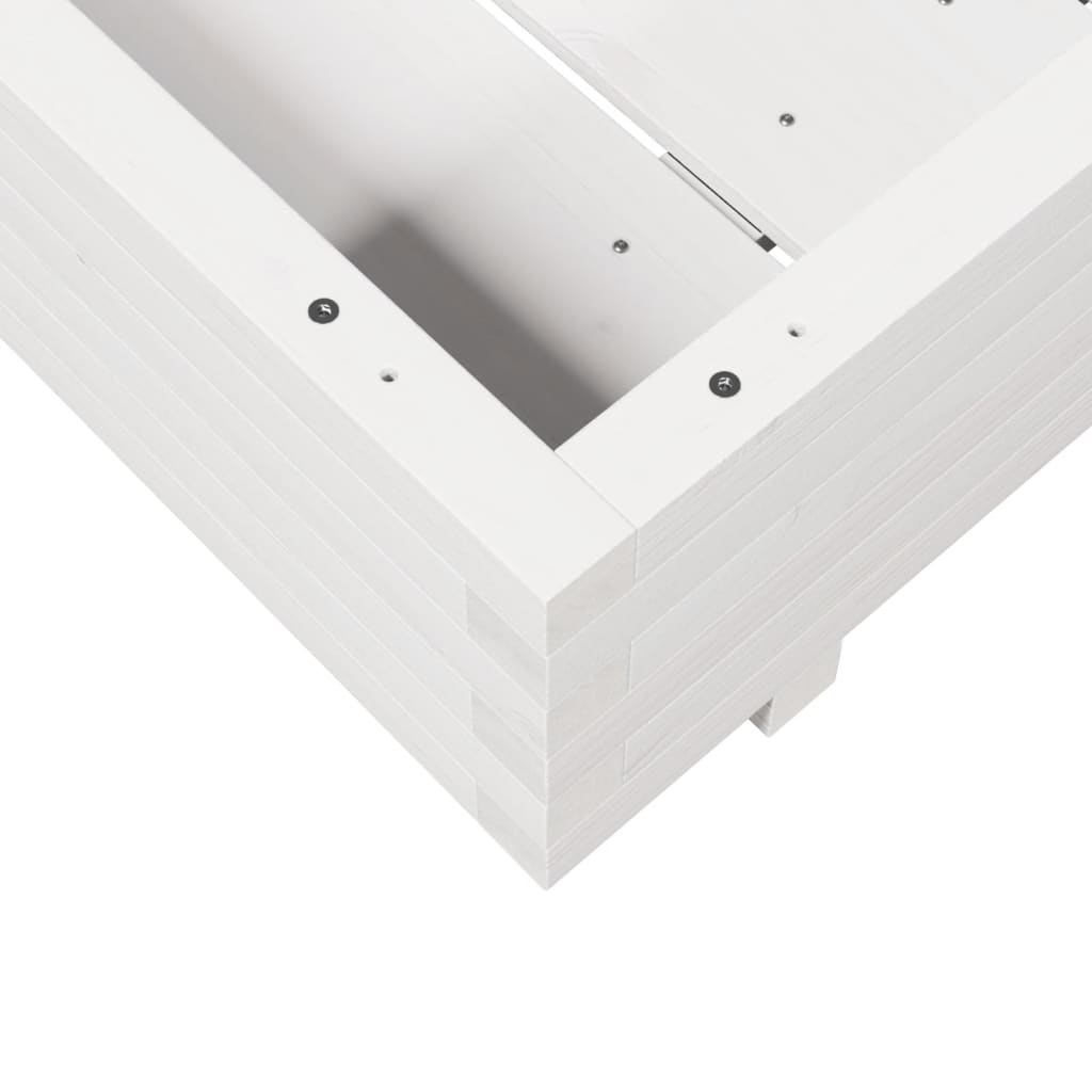 Sodo lovelis, baltas, 70x70x26,5cm, pušies medienos masyvas