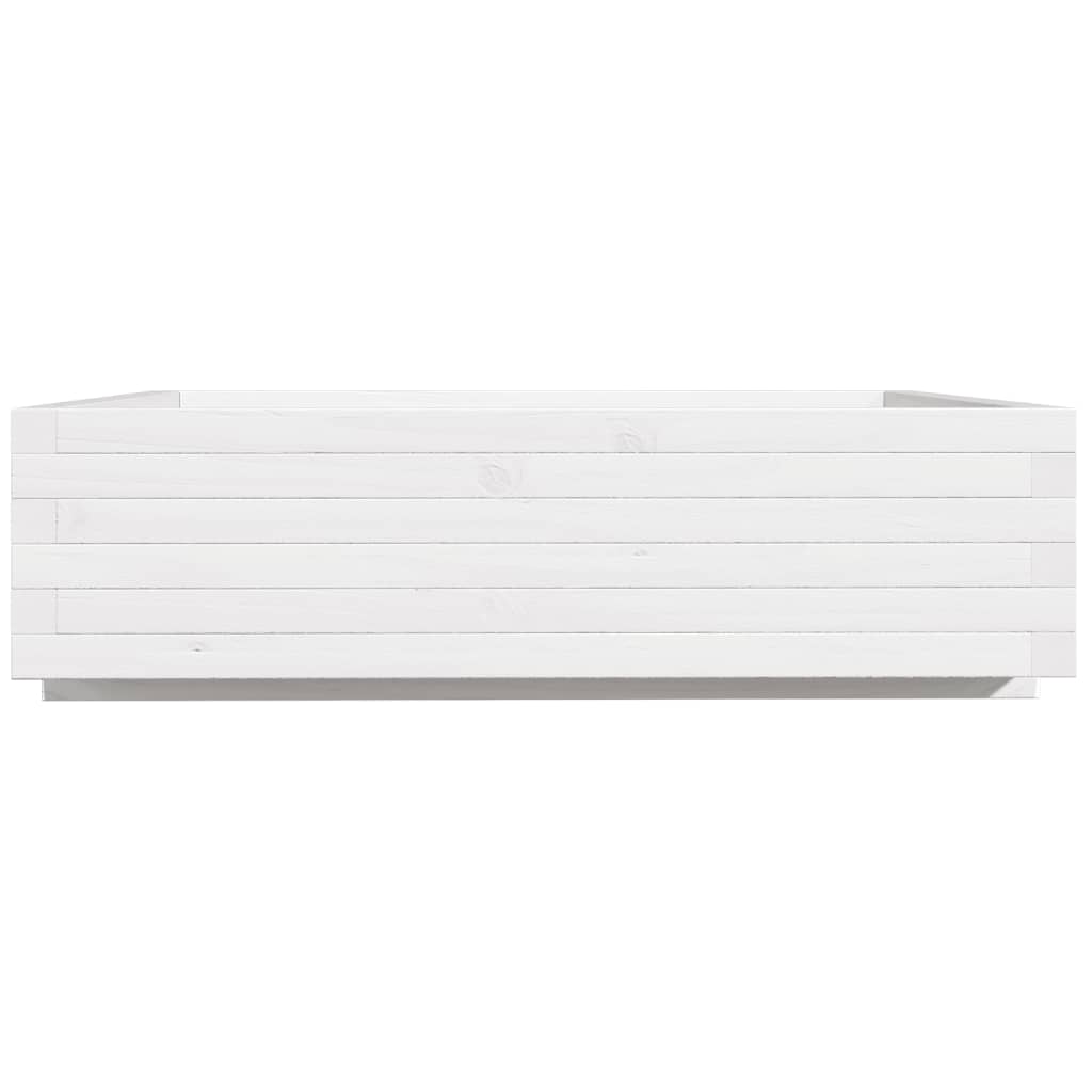 Sodo lovelis, baltas, 90x90x26,5cm, pušies medienos masyvas