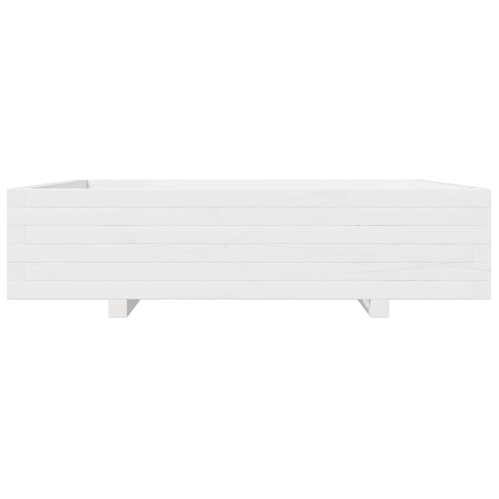 Sodo lovelis, baltas, 100x100x26,5cm, pušies medienos masyvas