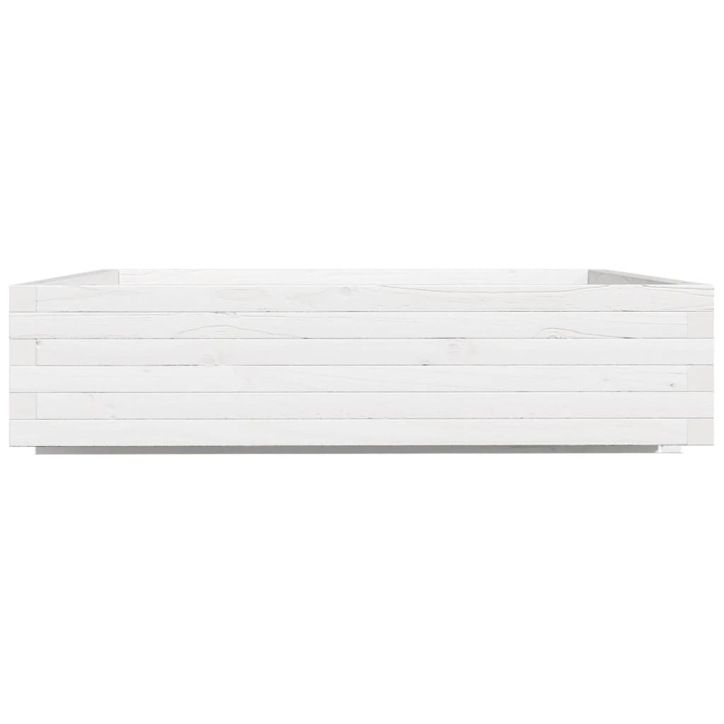 Sodo lovelis, baltas, 100x100x26,5cm, pušies medienos masyvas