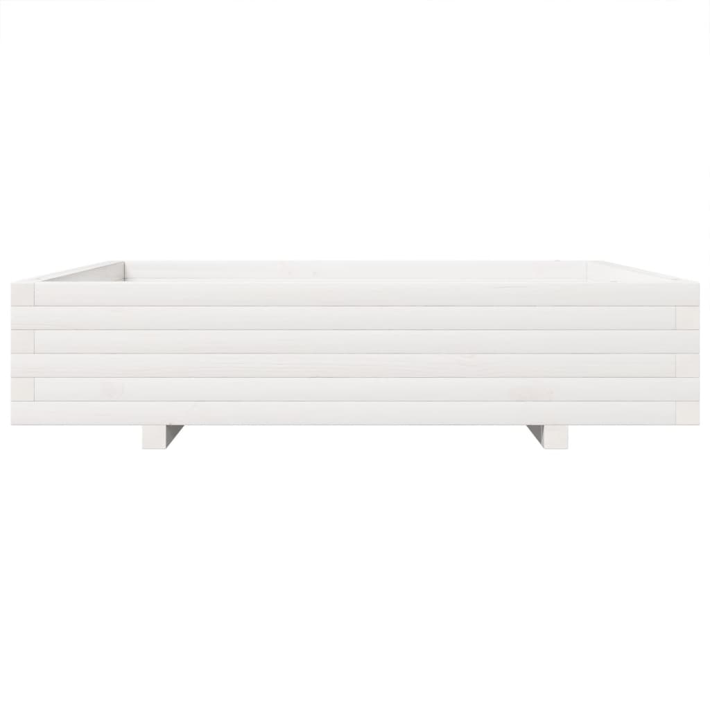 Sodo lovelis, baltas, 110x110x26,5cm, pušies medienos masyvas