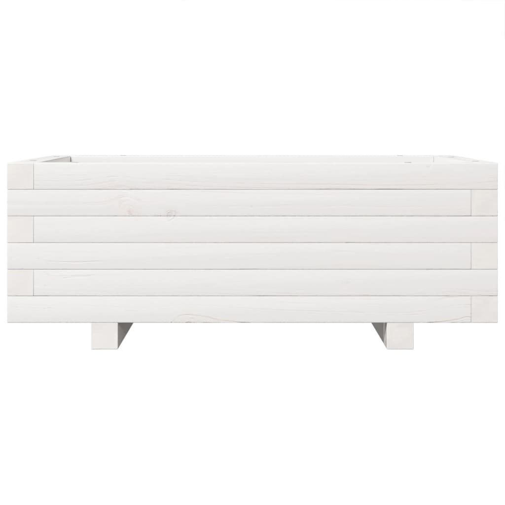 Sodo lovelis, baltas, 70x40x26,5cm, pušies medienos masyvas