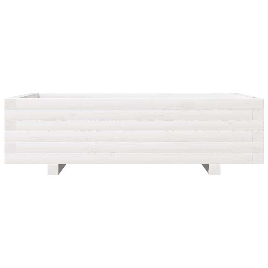 Sodo lovelis, baltas, 90x60x26,5cm, pušies medienos masyvas