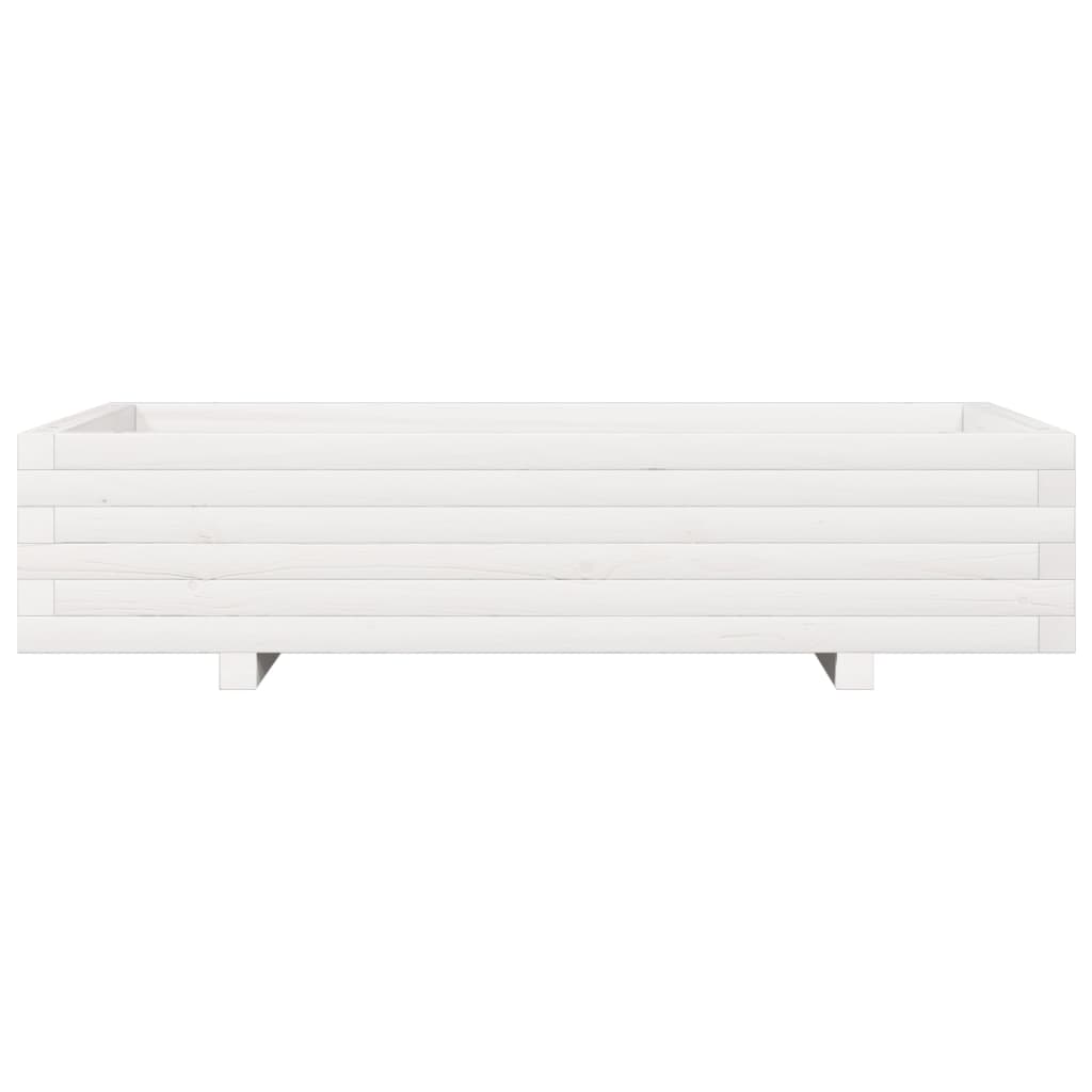 Sodo lovelis, baltas, 110x60x26,5cm, pušies medienos masyvas