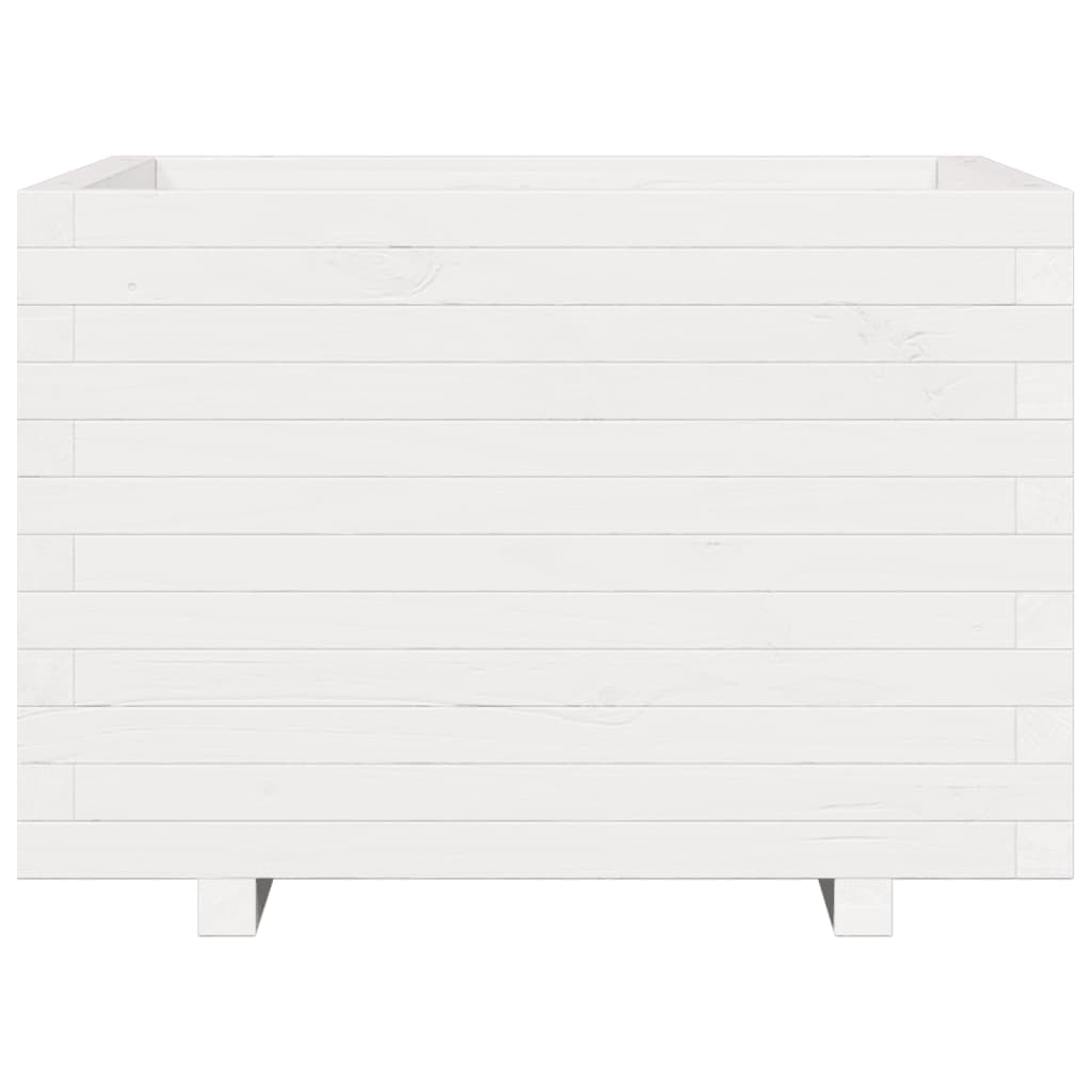 Sodo lovelis, baltas, 70x70x49,5cm, pušies medienos masyvas