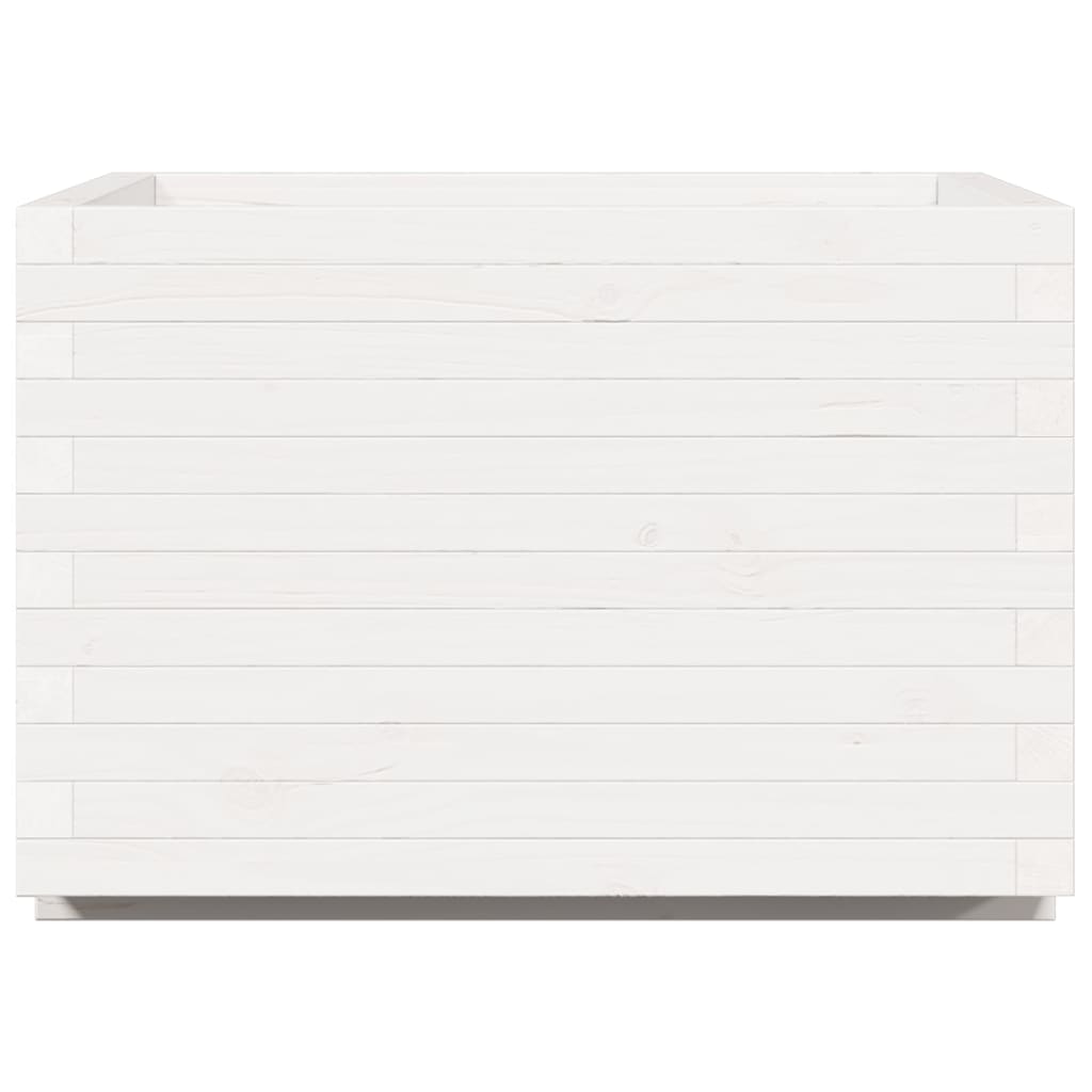 Sodo lovelis, baltas, 70x70x49,5cm, pušies medienos masyvas