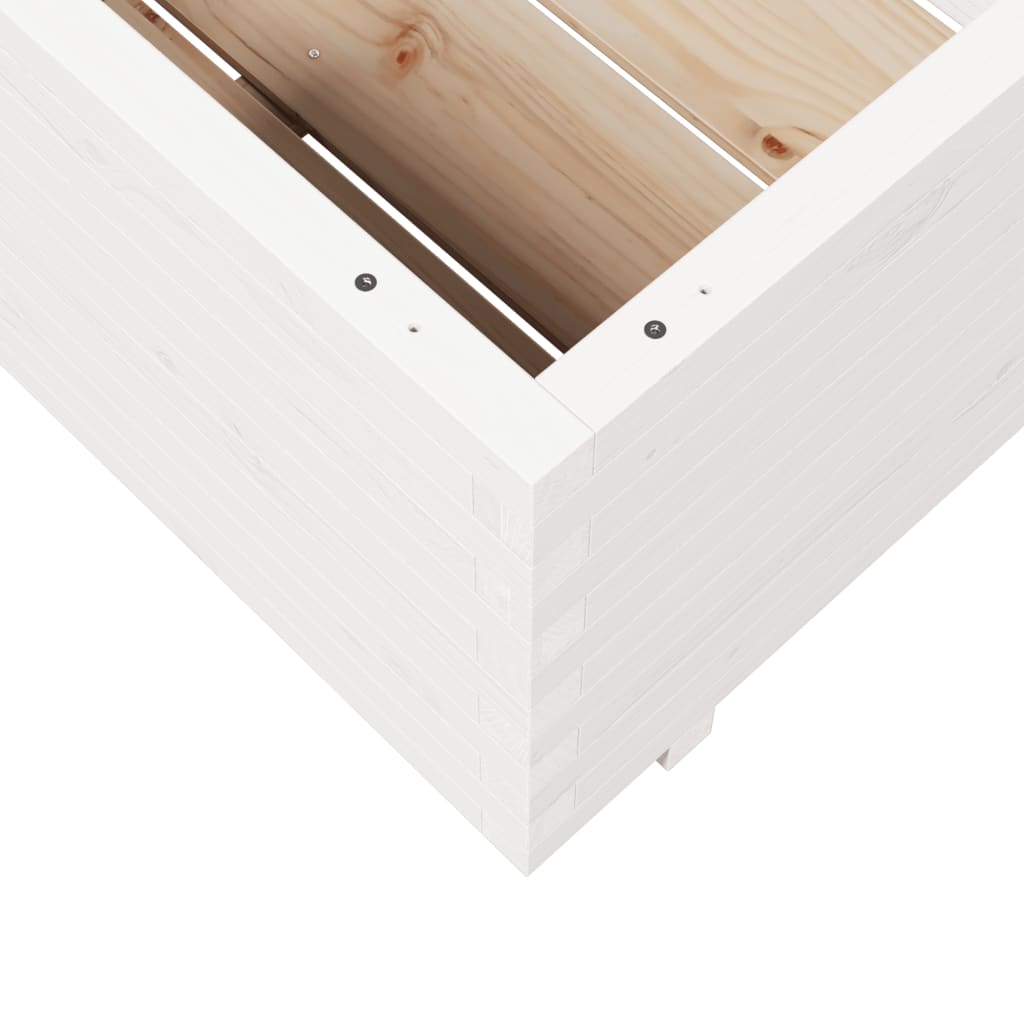 Sodo lovelis, baltas, 70x70x49,5cm, pušies medienos masyvas