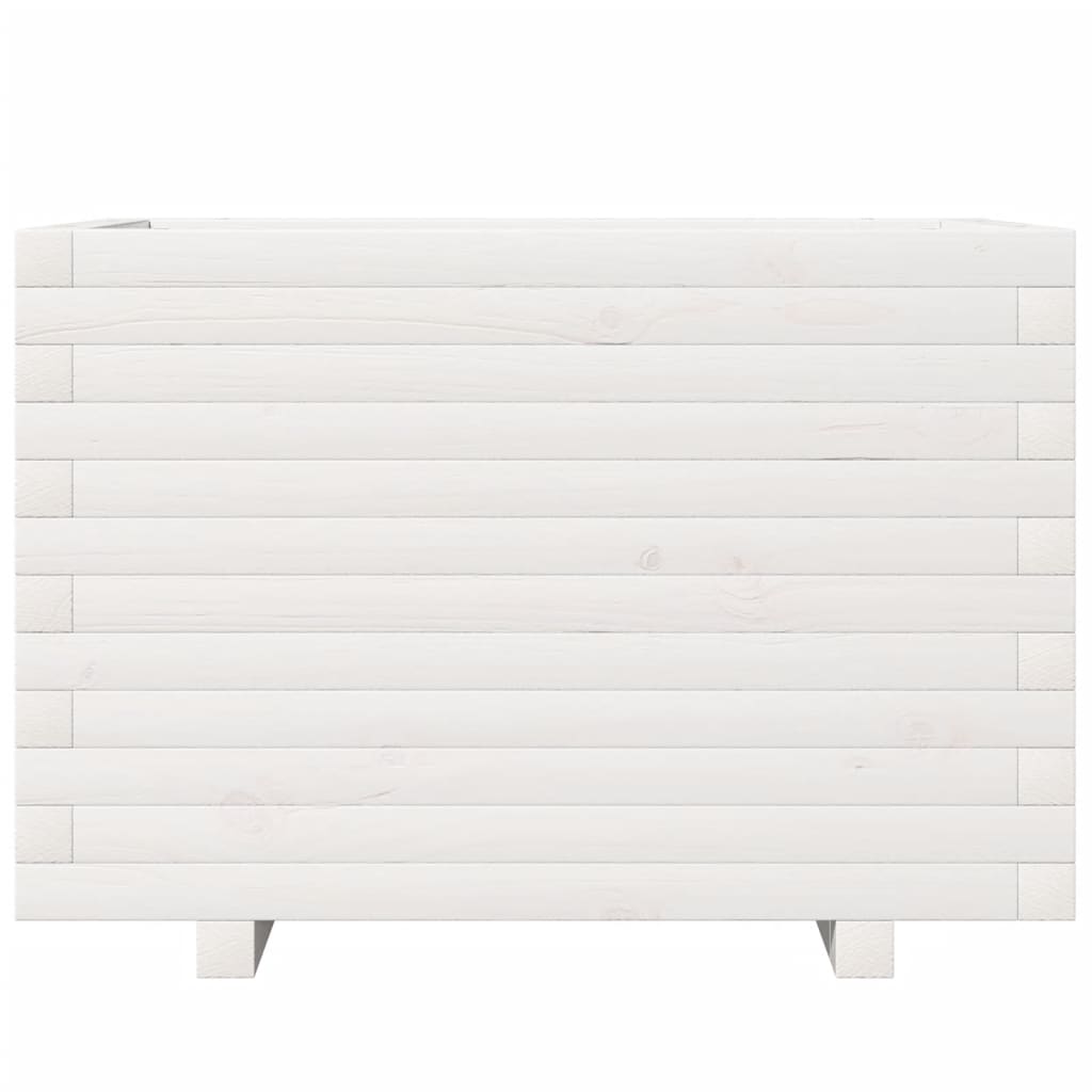 Sodo lovelis, baltas, 70x40x49,5cm, pušies medienos masyvas