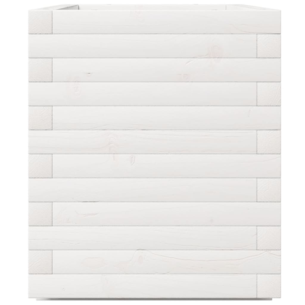 Sodo lovelis, baltas, 70x40x49,5cm, pušies medienos masyvas
