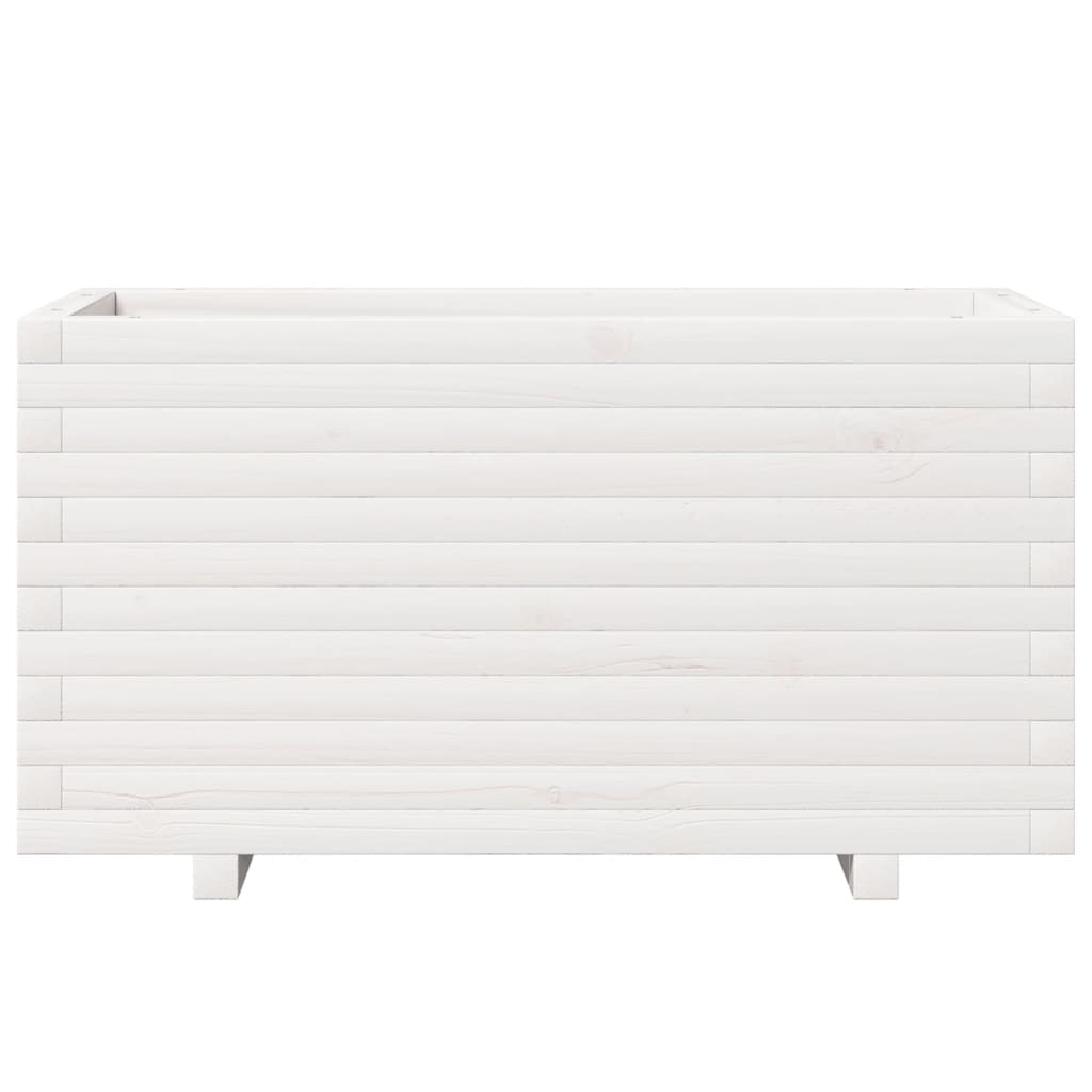 Sodo lovelis, baltas, 90x40x49,5cm, pušies medienos masyvas