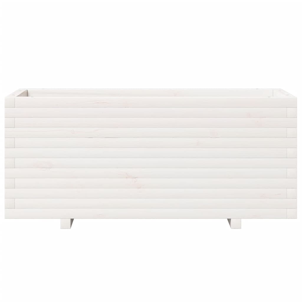 Sodo lovelis, baltas, 110x40x49,5cm, pušies medienos masyvas