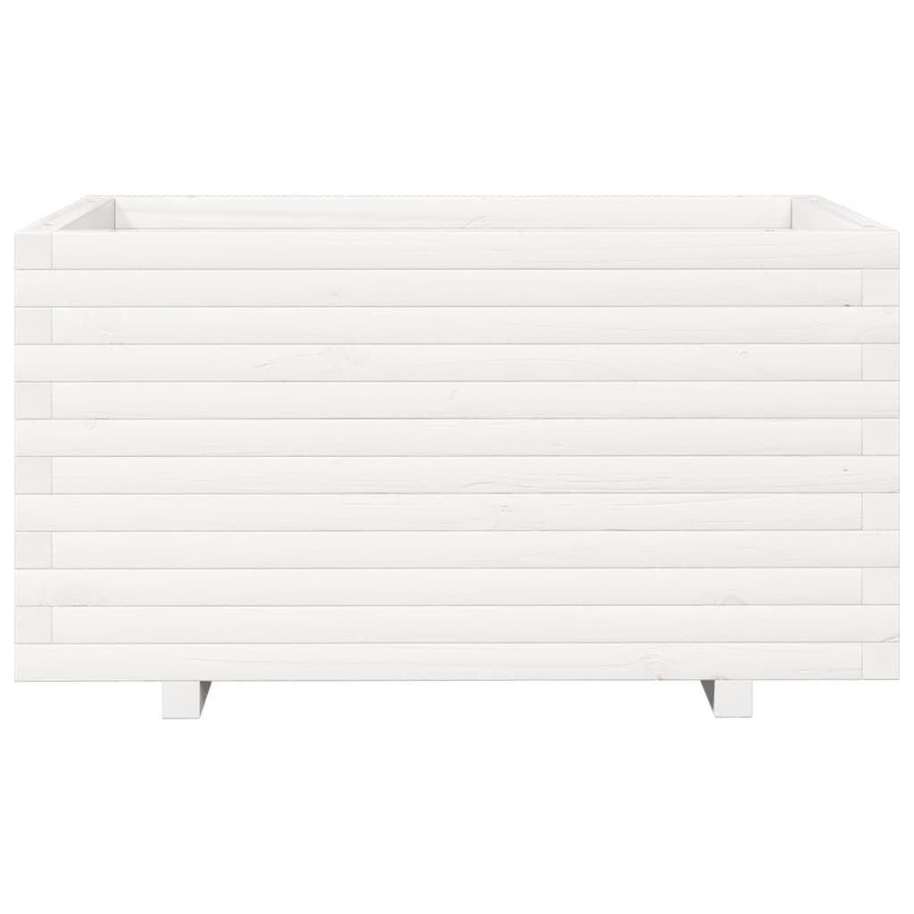 Sodo lovelis, baltas, 90x60x49,5cm, pušies medienos masyvas