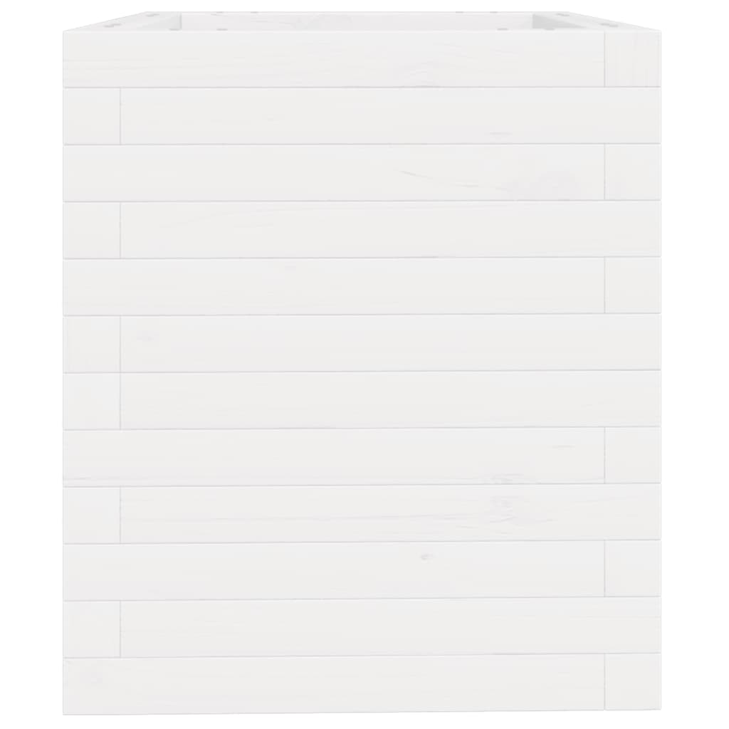 Sodo lovelis, baltas, 40x40x46cm, pušies medienos masyvas