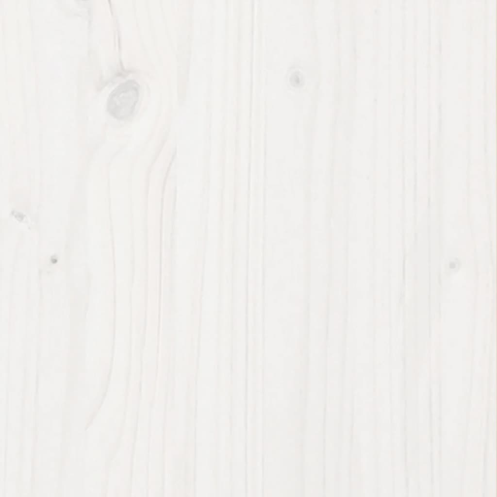 Sodo lovelis, baltas, 60x60x46cm, pušies medienos masyvas