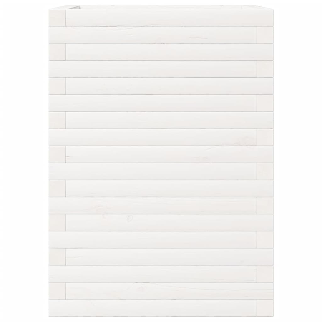 Sodo lovelis, baltas, 50x50x68,5cm, pušies medienos masyvas