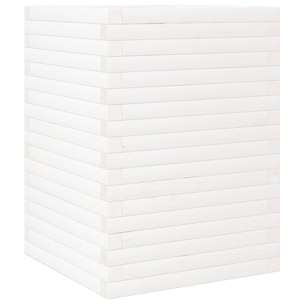 Sodo lovelis, baltas, 50x50x68,5cm, pušies medienos masyvas