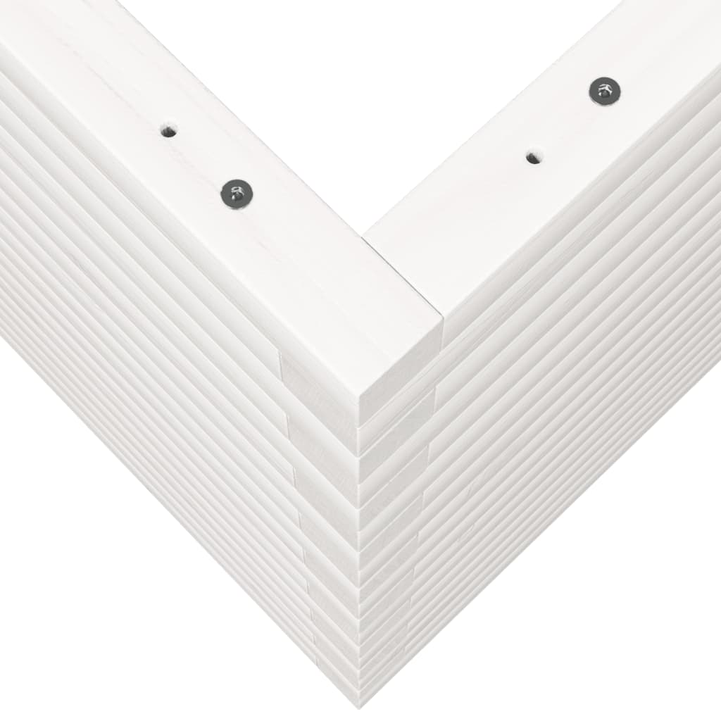 Sodo lovelis, baltas, 50x50x68,5cm, pušies medienos masyvas