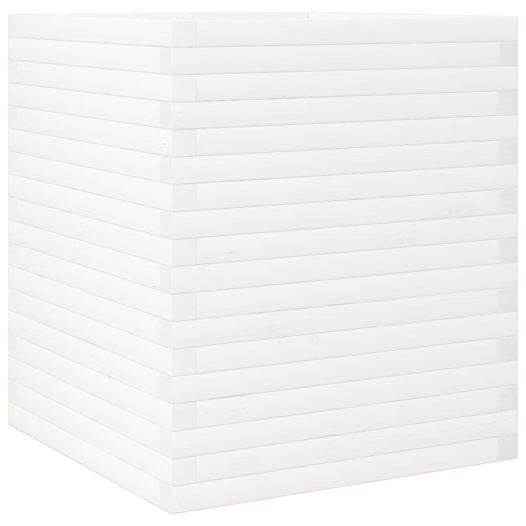 Sodo lovelis, baltas, 60x60x68,5cm, pušies medienos masyvas