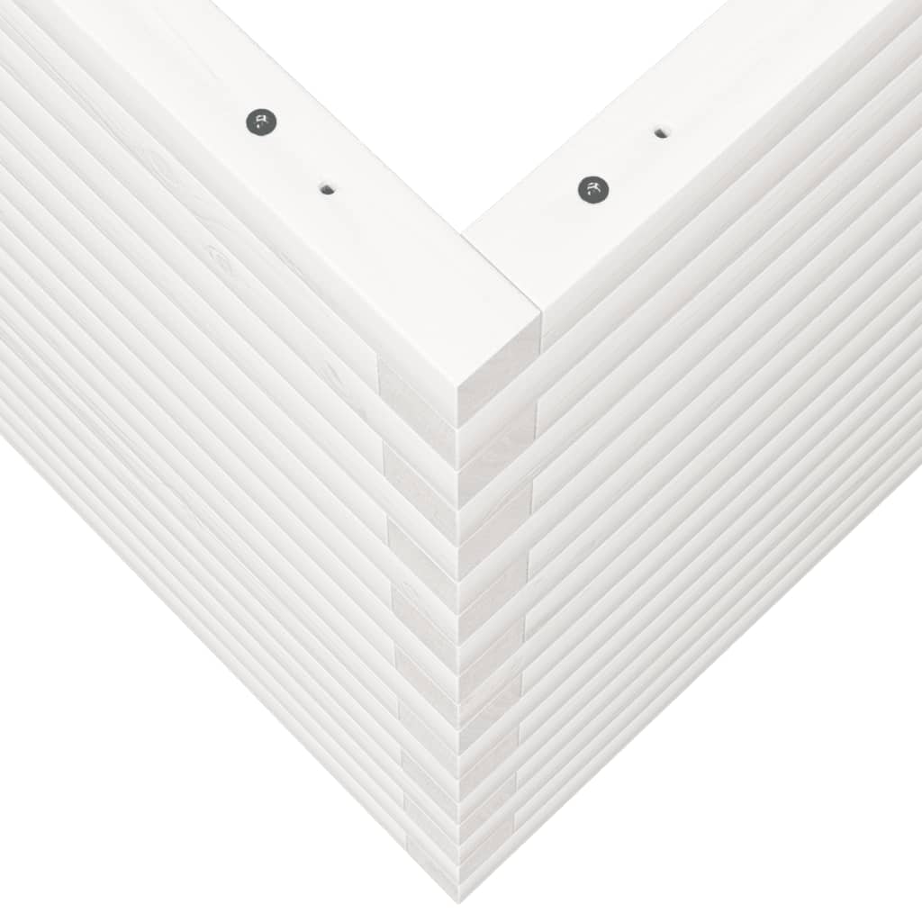 Sodo lovelis, baltas, 60x60x68,5cm, pušies medienos masyvas