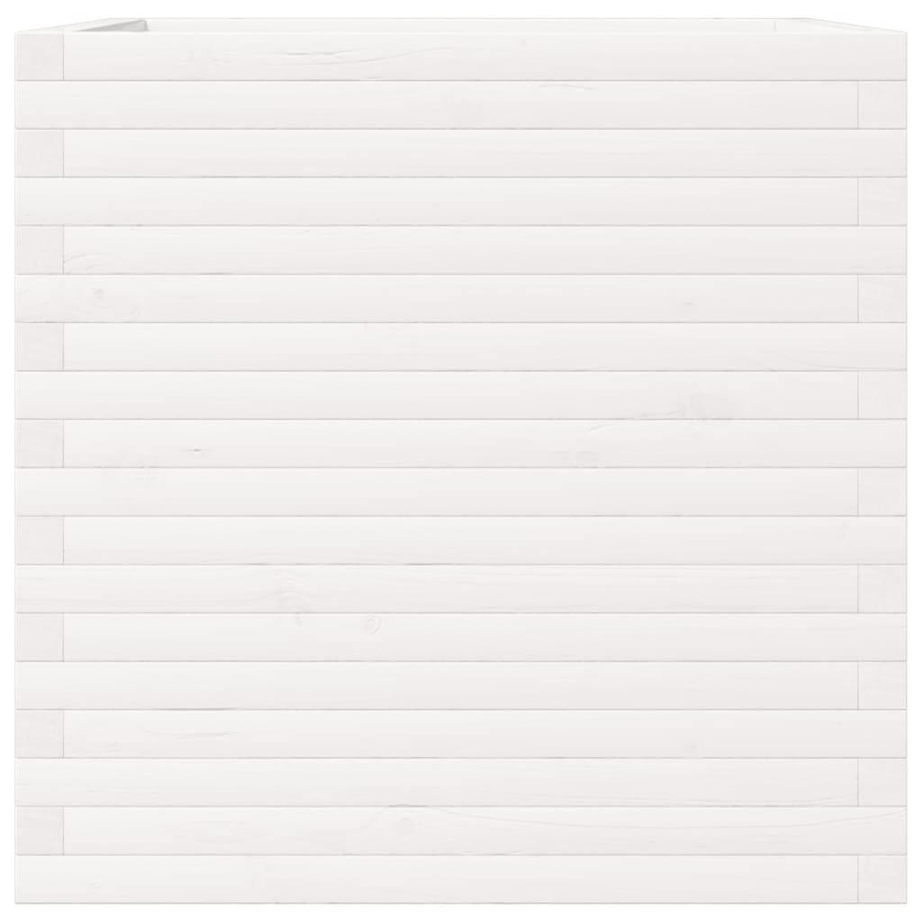 Sodo lovelis, baltas, 70x70x68,5cm, pušies medienos masyvas