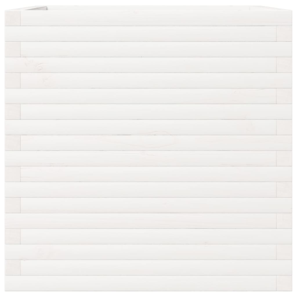 Sodo lovelis, baltas, 70x70x68,5cm, pušies medienos masyvas