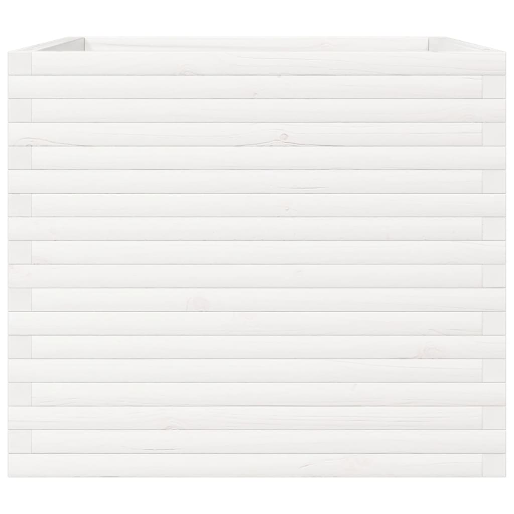 Sodo lovelis, baltas, 80x80x68,5cm, pušies medienos masyvas