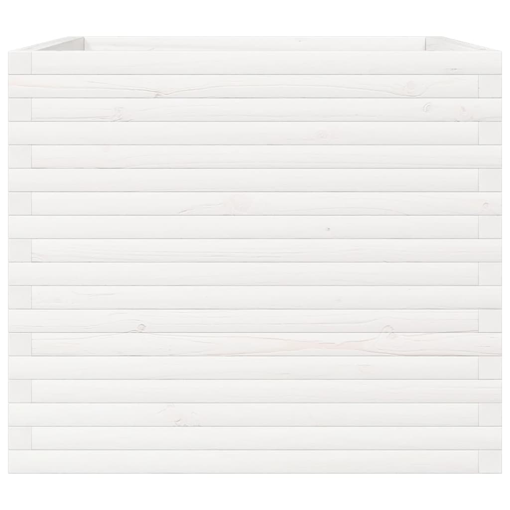 Sodo lovelis, baltas, 80x80x68,5cm, pušies medienos masyvas