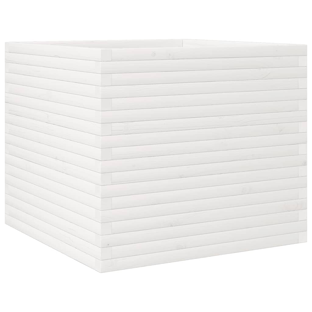 Sodo lovelis, baltas, 80x80x68,5cm, pušies medienos masyvas