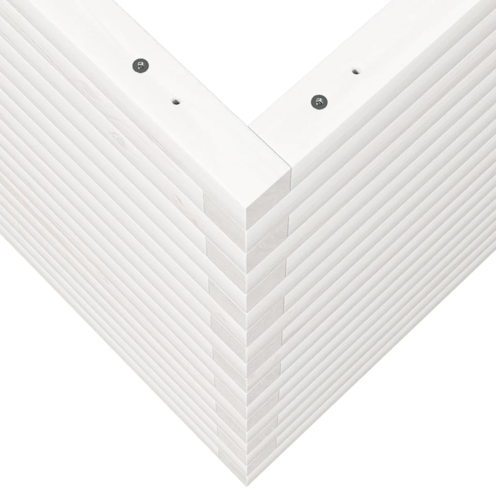 Sodo lovelis, baltas, 80x80x68,5cm, pušies medienos masyvas