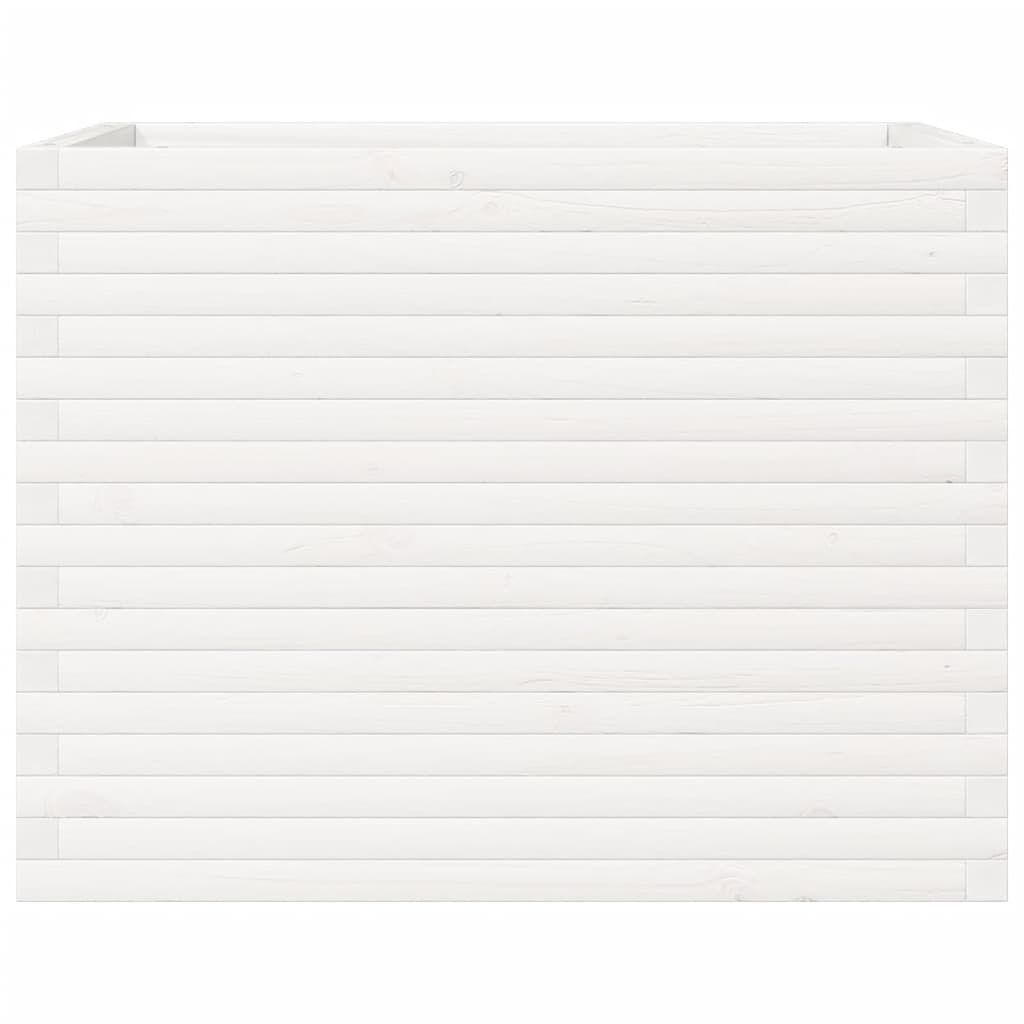 Sodo lovelis, baltas, 90x60x68,5cm, pušies medienos masyvas