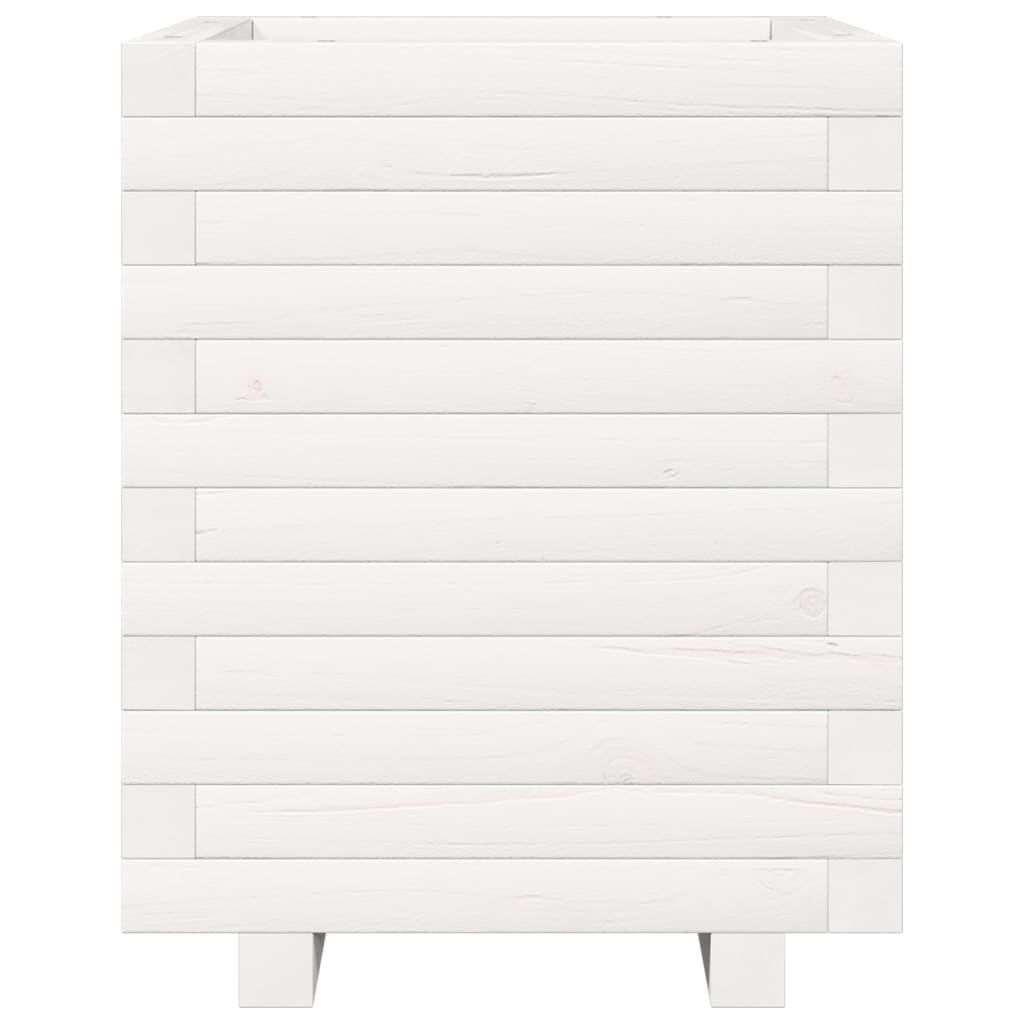 Sodo lovelis, baltas, 40x40x49,5cm, pušies medienos masyvas