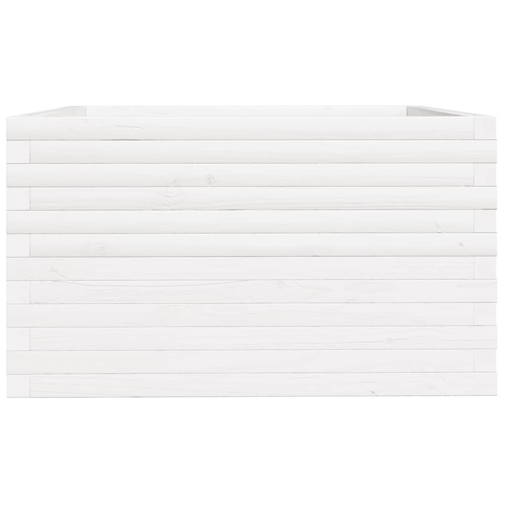 Sodo lovelis, baltas, 80x80x49,5cm, pušies medienos masyvas